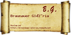 Braunauer Glória névjegykártya